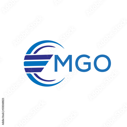 MGO letter logo. MGO blue image on white background. MGO vector logo design for entrepreneur and business. MGO best icon.		
