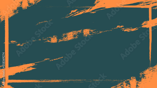 Abstract Frame Orange Grunge Texture In Dark Background Template