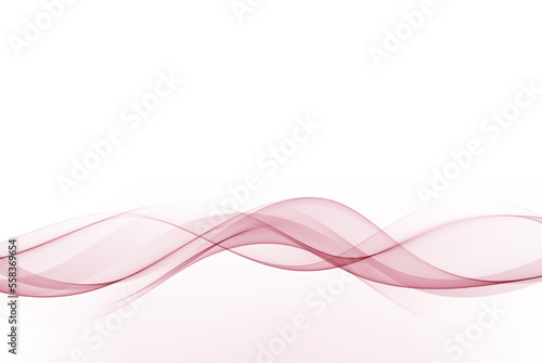 Abstract vector wave flow on white background, design element.