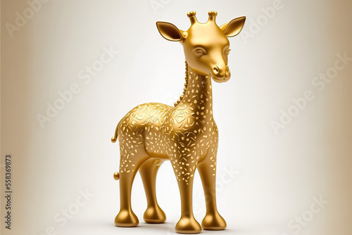 Close-up shot of gold giraffe ornament