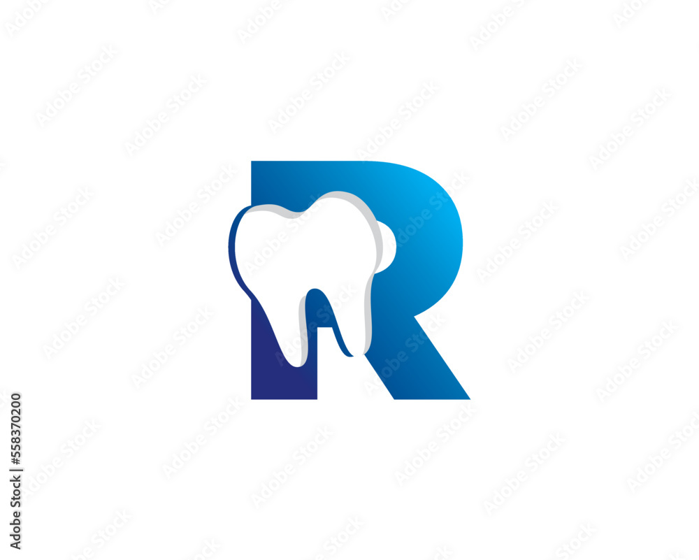 Letter R And Tooth Logo Icon 002 Letter R And Tooth Logo Icon 002