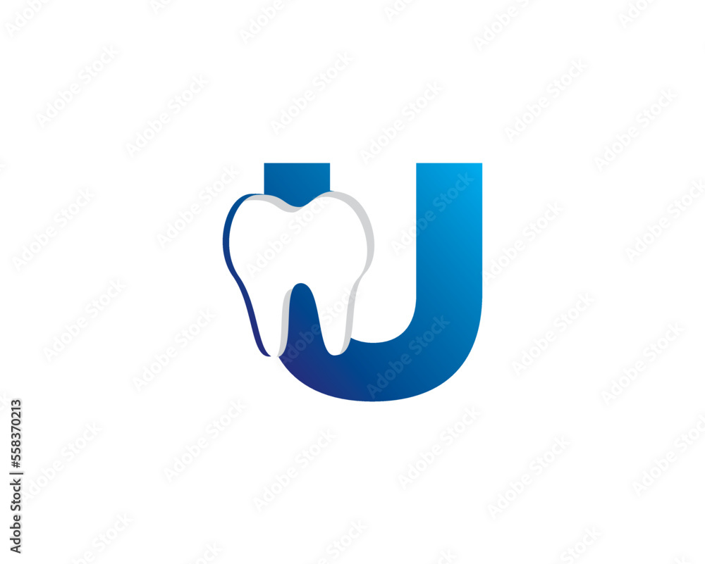 Letter U And Tooth Logo Icon 002