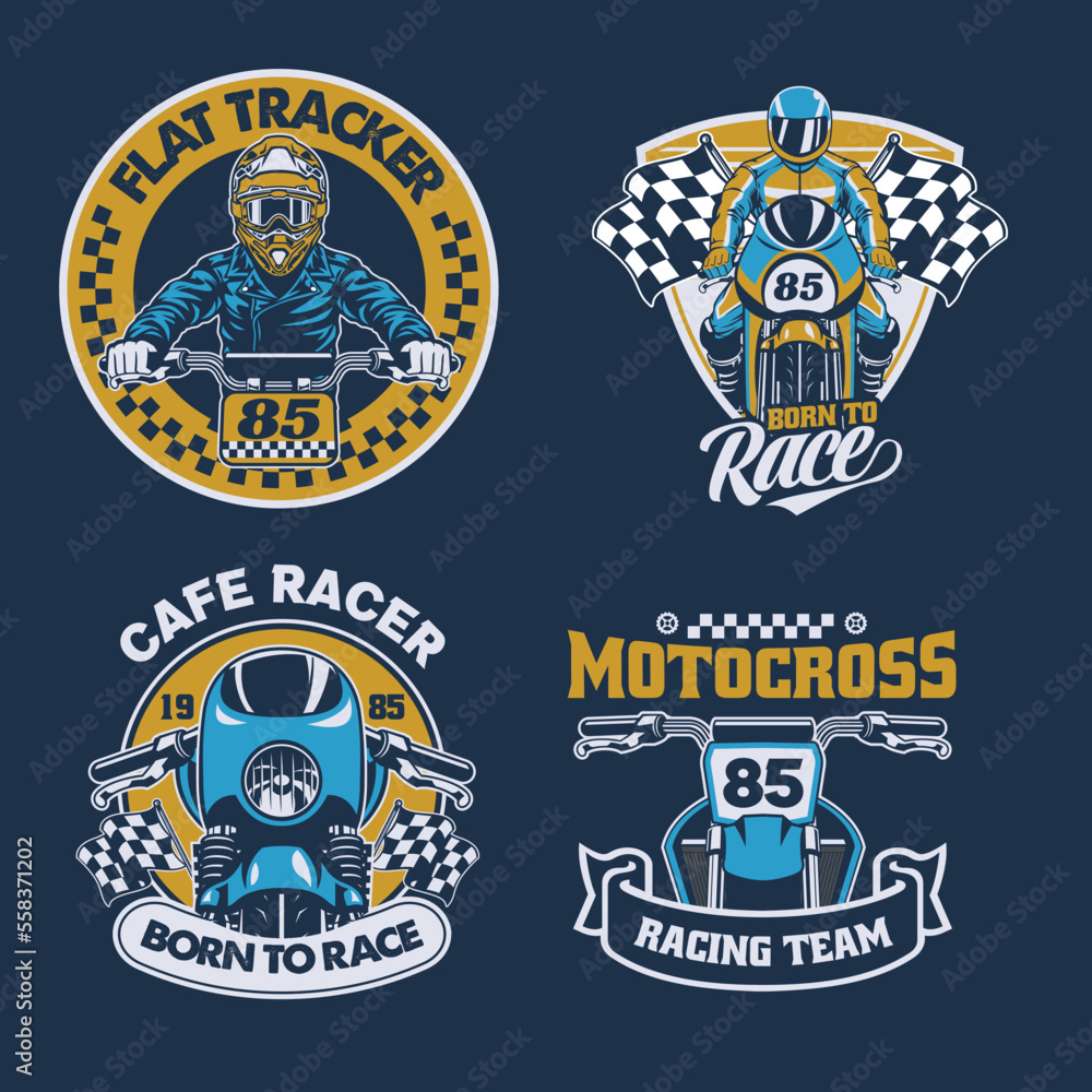 Naklejka premium Set of Motorcycle concept Badge