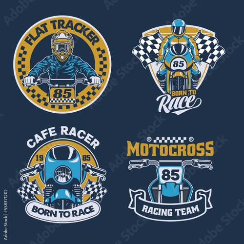 Set of Motorcycle concept Badge