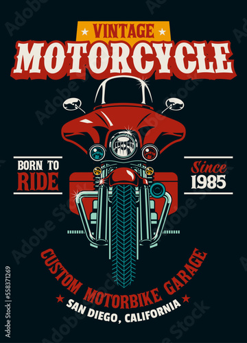Vintage Shirt Design of Vintage Custom Motorcycle Garage