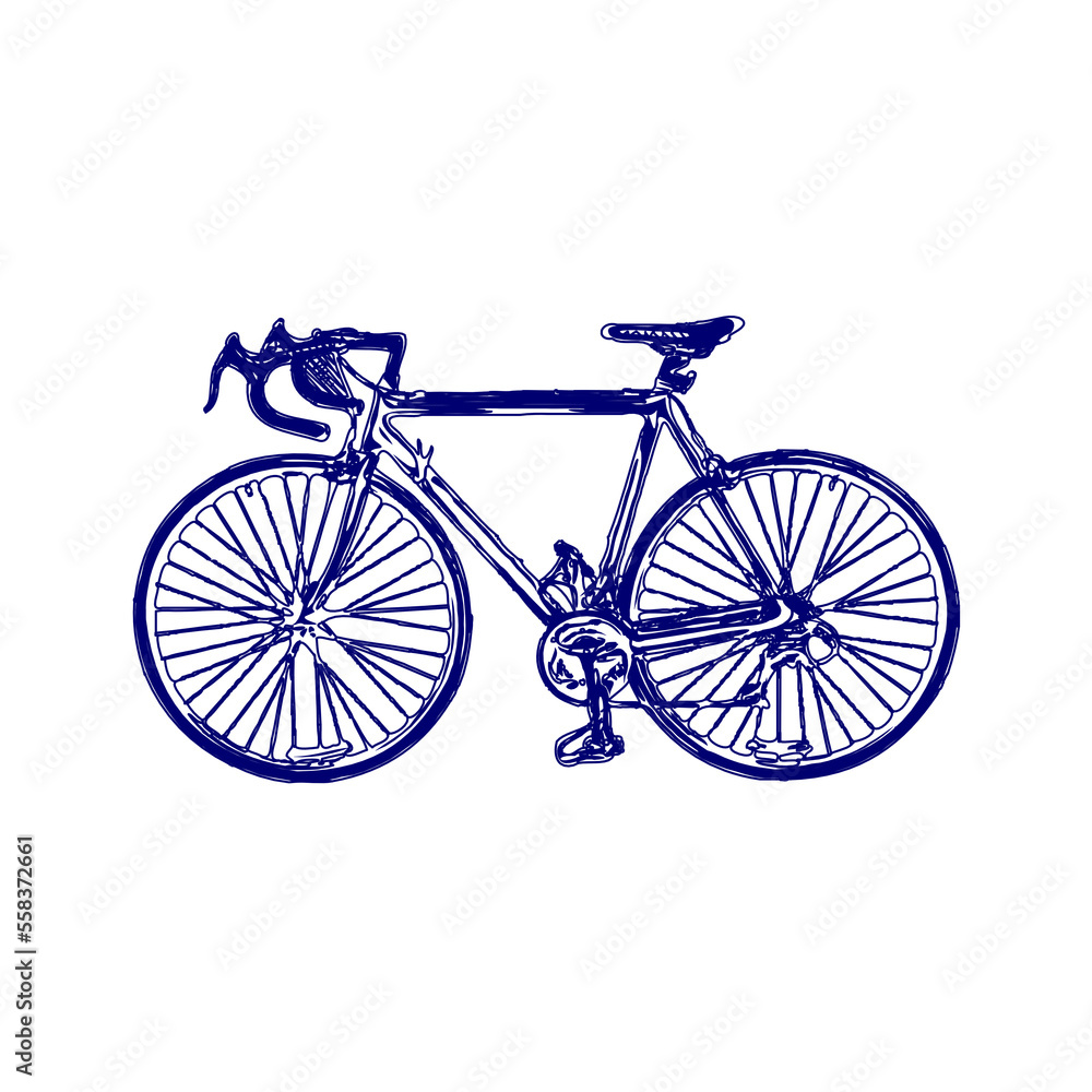 Fototapeta premium sketch of a bicycle image with a transparent background