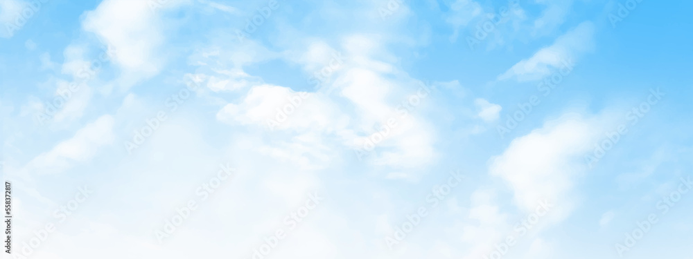 Beautiful feather clouds on blue sky with copy space