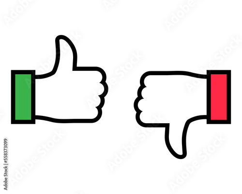 Like and Dislike Icons transparent png, for feedback, review, recommend on social media marketing, ad, blog , ui, ux, app. Like and Dislike button sign. Thumbs up and thumbs down icon.