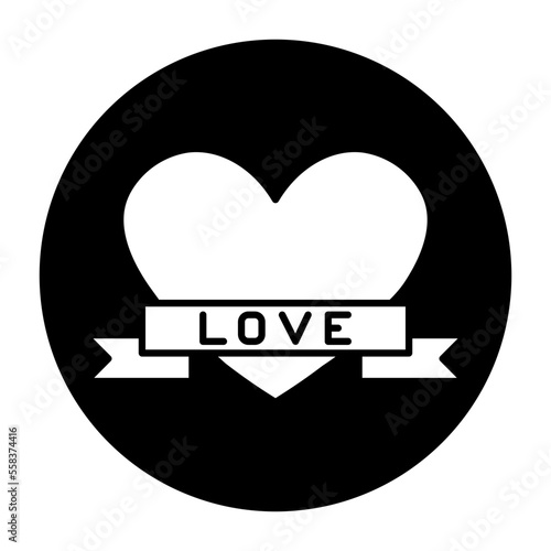 heart cyrcular glyph icon
