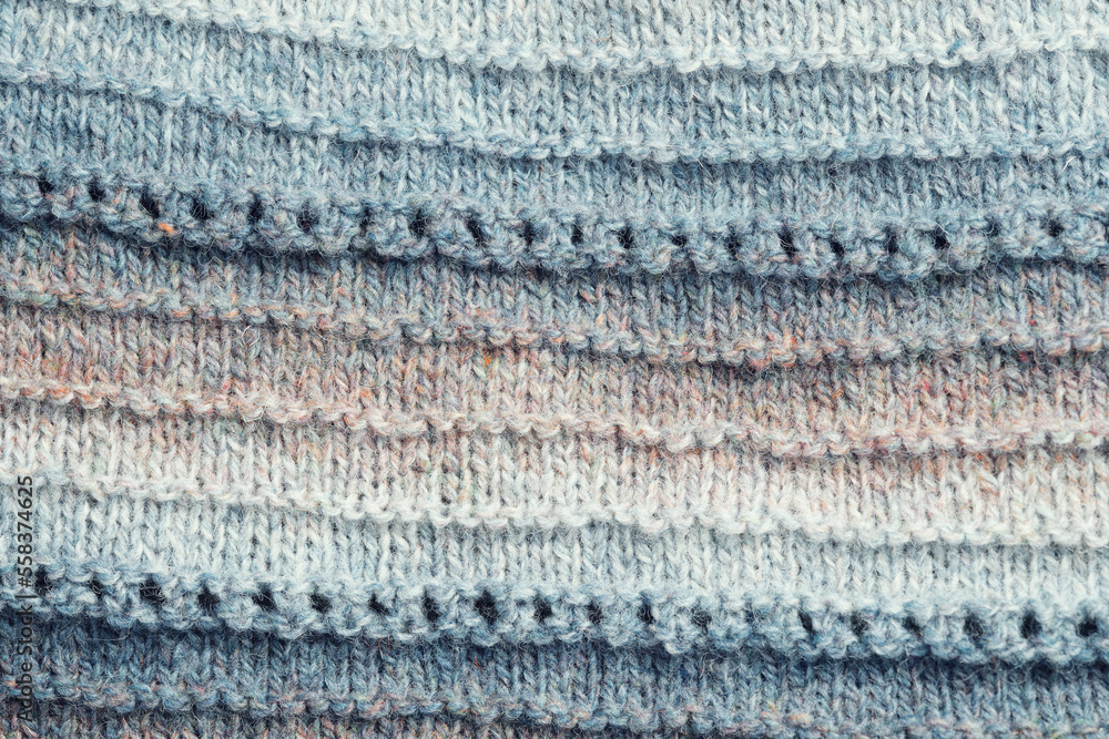 Fototapeta premium Knitted background. Knitted fabric texture, pure sheep wool, color gradient.