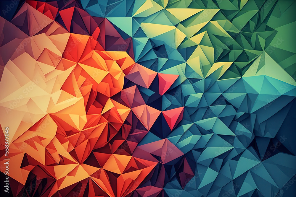 custom made wallpaper toronto digitalAbstract colorful polygon background. Generative AI. 