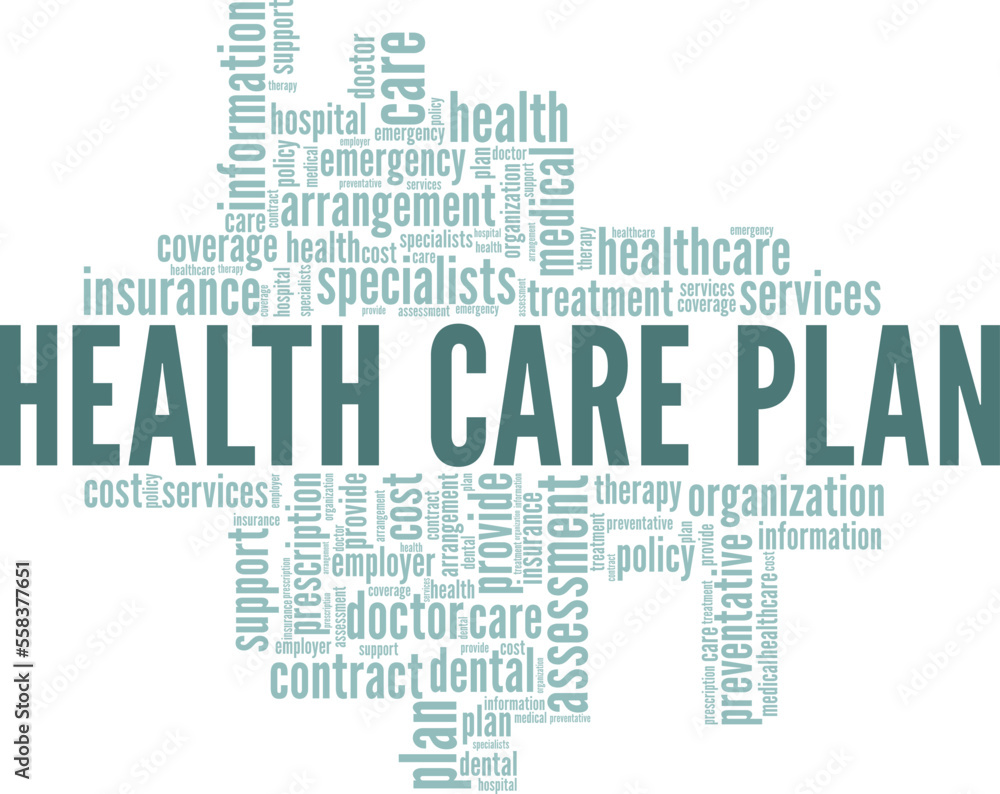 Health Care Plan word cloud conceptual design isolated on white background. Health Care Plan word cloud conceptual design isolated on white background.