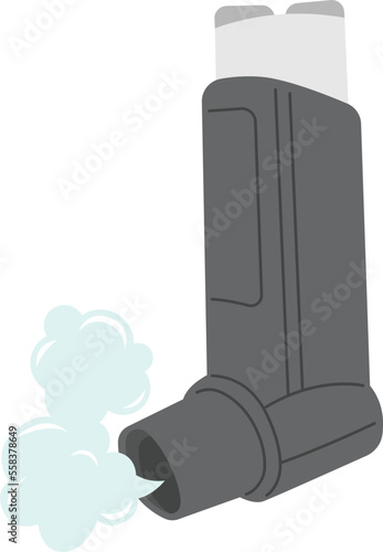Portable inhaler flat icon Treatment of asthma symptoms