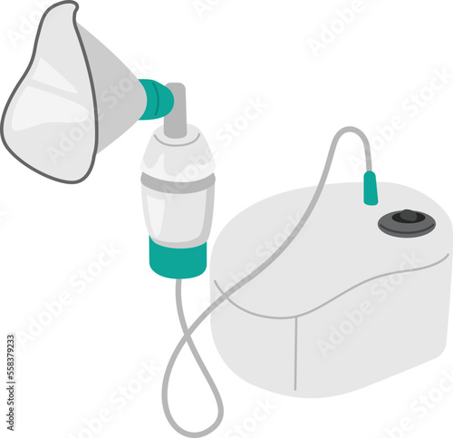 Mask vapor inhaler flat icon Treatment of asthma