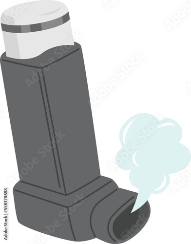 Portable inhaler flat icon Treatment of asthma symptoms