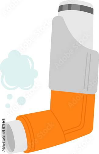 Portable inhaler flat icon Treatment of asthma symptoms