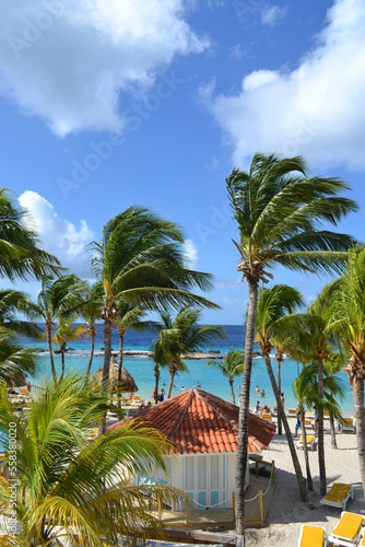 beach club on the island of Curacao in the caribbean sea © gustavo