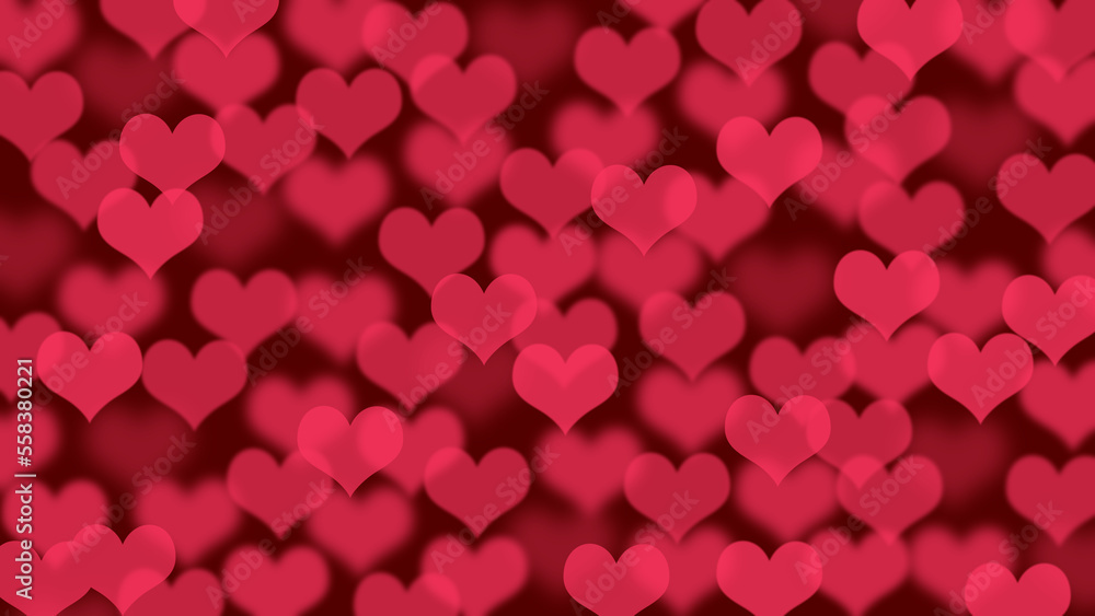 Red and pink love heart for valentine background