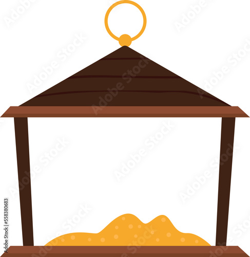 Open birdhouse flat icon Feeder for birds
