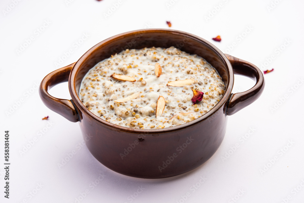 Kodo foxtail millet kheer or varagu arisi payasam is a popular Indian dessert Stock Photo