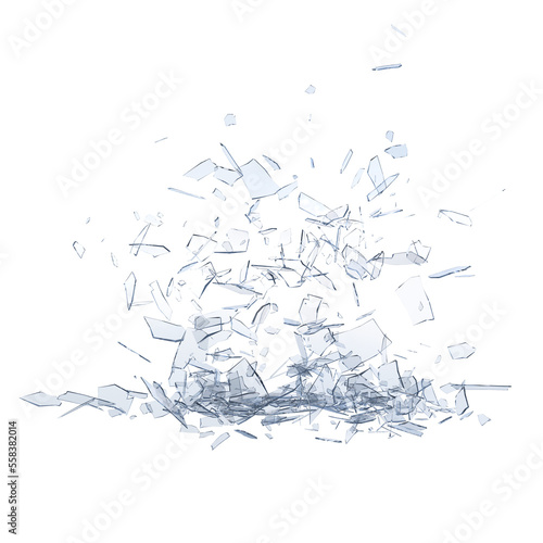 Glass debris isolated transparent backgound 3d rendering