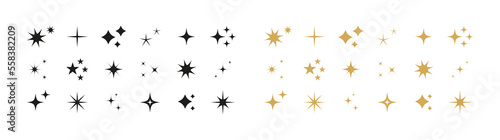 Star vector icons. Star icon collection. Modern simple stars. Vector illustration