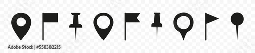 Location pointers icons vector set. Location mark icons. Pointer Navigation Symbol. Vector illustration 