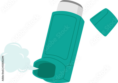 Portable inhaler flat icon Treatment of asthma symptoms