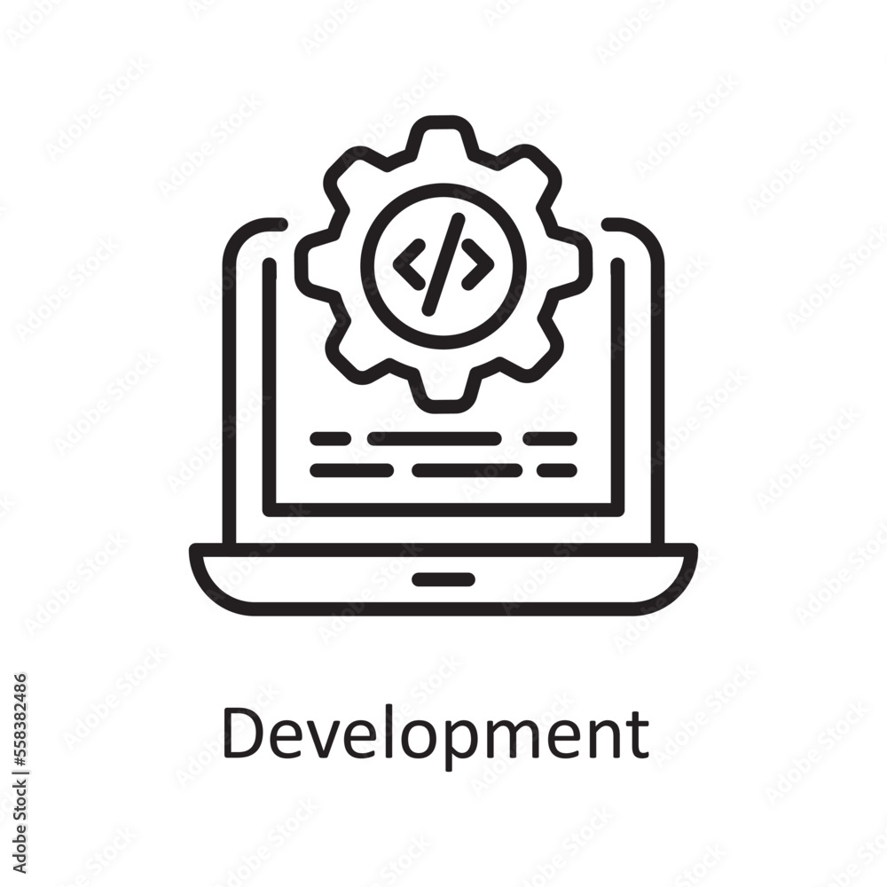 Development Vector Outline Icon Design illustration. Design and Development Symbol on White background EPS 10 File Development Vector Outline Icon Design illustration. Design and Development Symbol on White background EPS 10 File