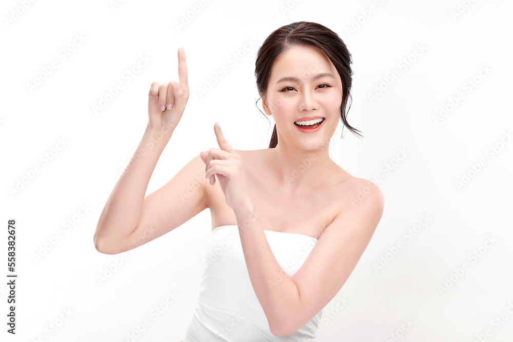 Beautiful young asian woman with clean fresh skin on white background, Face care, Facial treatment, Cosmetology, beauty and spa, Asian women portrait. Beautiful young asian woman with clean fresh skin on white background, Face care, Facial treatment, Cosmetology, beauty and spa, Asian women portrait.