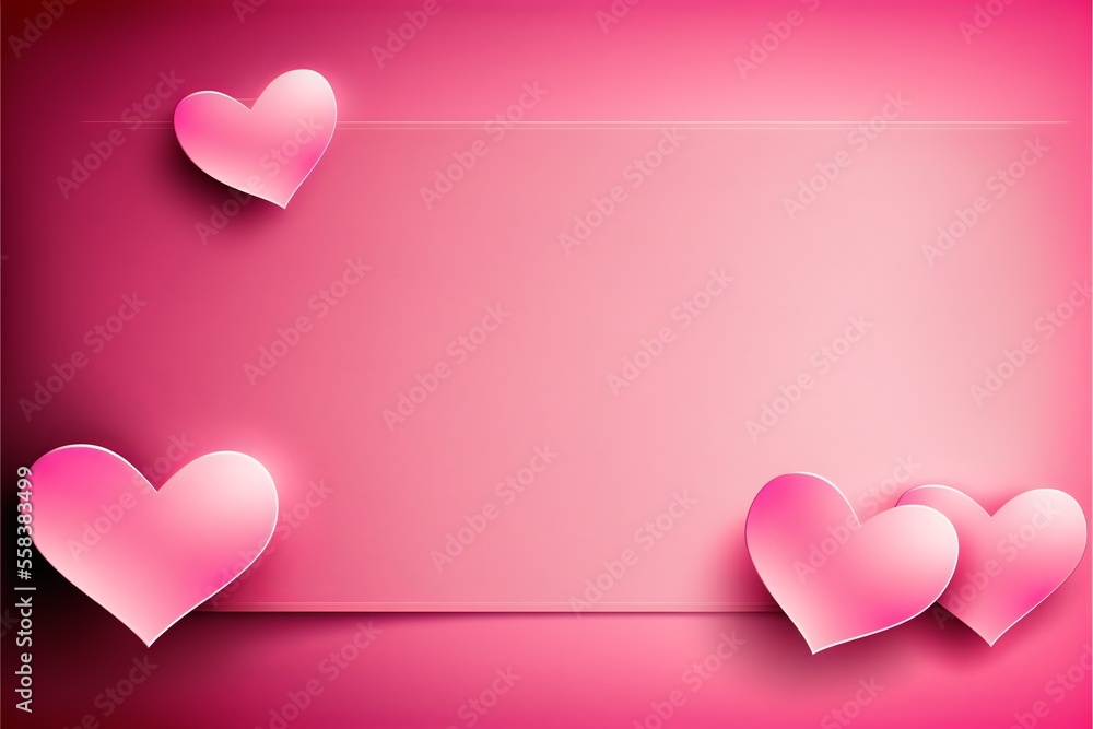 Pink hearts patterned on pink background, valentine's day. Generative AI