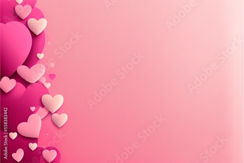Pink hearts patterned on pink background, valentine's day. Generative AI © Deivison