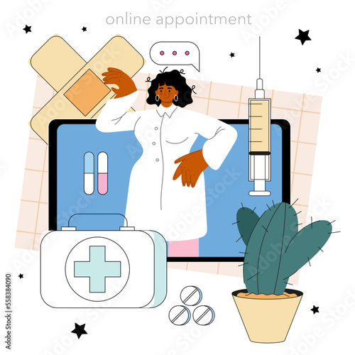 Therapist online service or platform. Healthcare and prevention