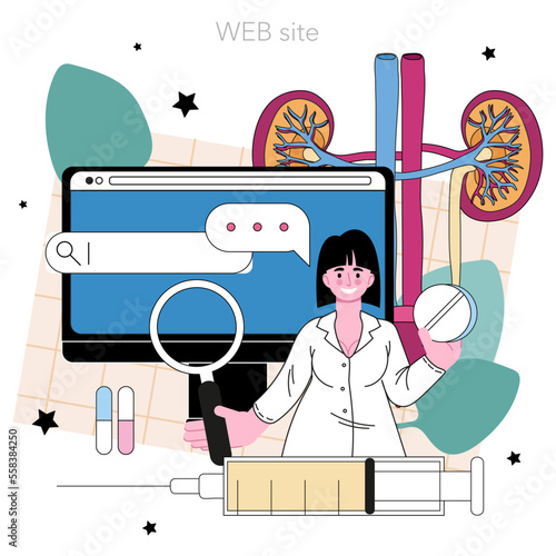 Urologist online service or platform. Urinary system examination,