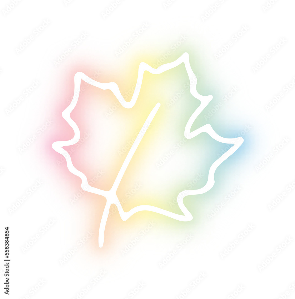 Obraz premium Collection of Leaf neon