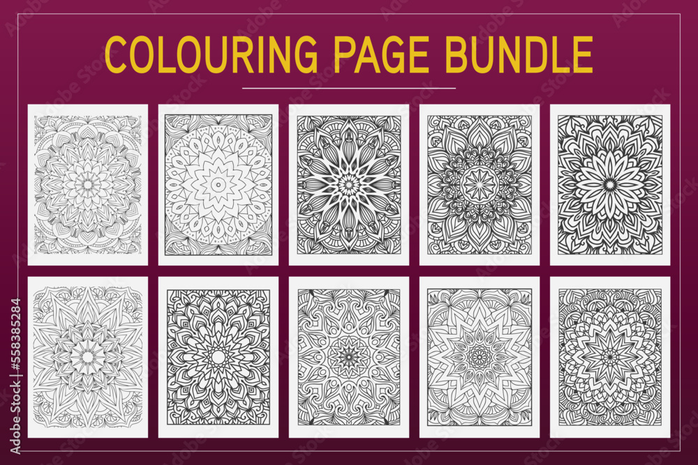 Mandala coloring page Stock Vector | Adobe Stock