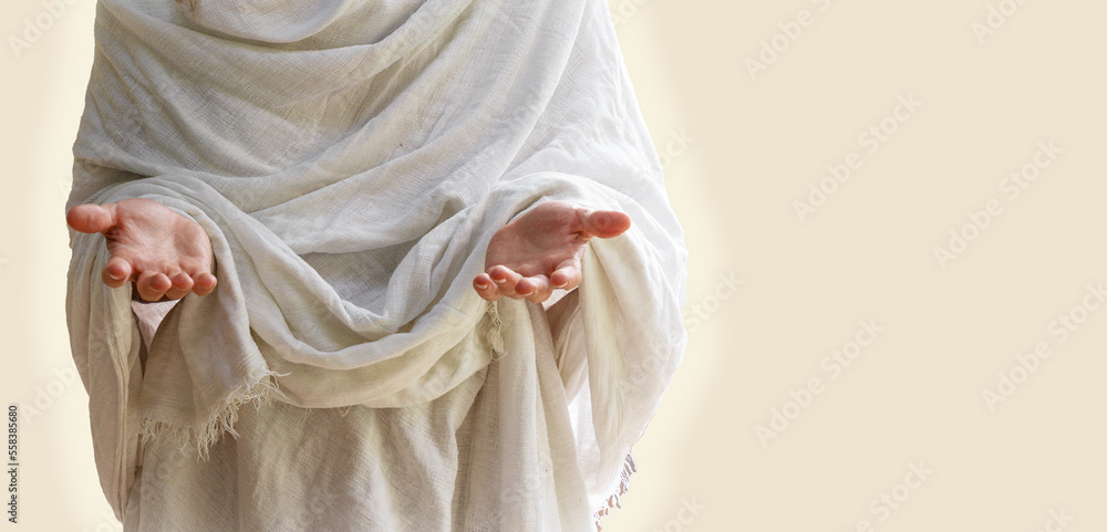 Torso image of Jesus with open arms