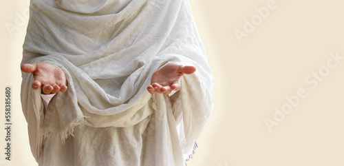 Torso image of Jesus with open arms