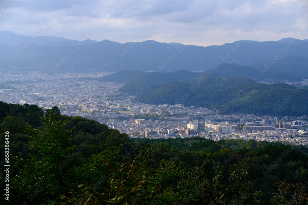 京都市左京区松ヶ崎付近　比叡山からの景色　２０２２年秋