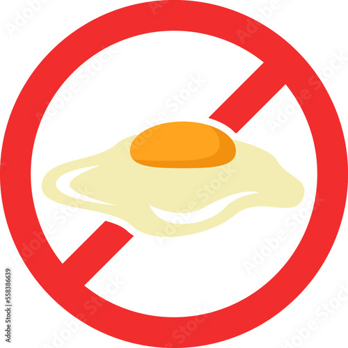 Allergen food flat icon Ban to eggs