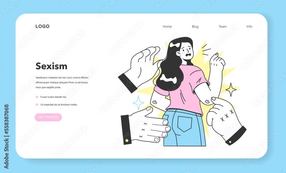 Sexual harassment web banner or landing page. Assault and abuse behavior. Sexual harassment web banner or landing page. Assault and abuse behavior.