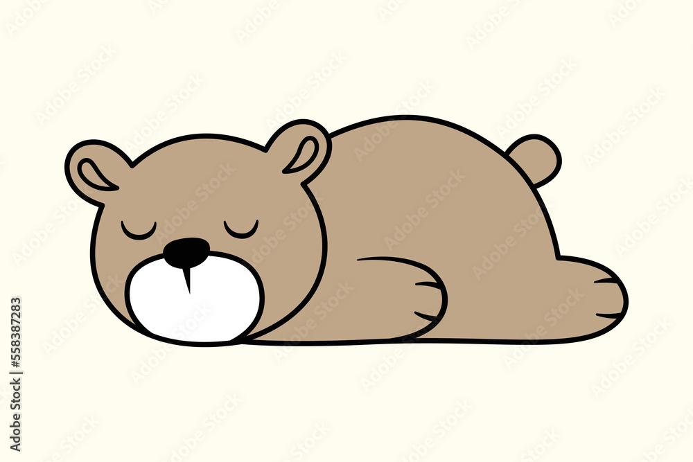 Sleeping bear cartoon illustration Sleeping bear cartoon illustration