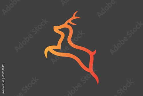 Minimal deer logo design