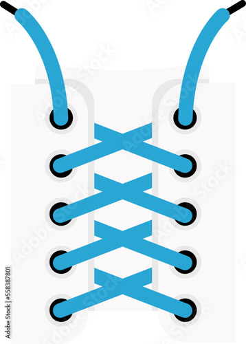 Shoelaces for fastening shoes flat icon