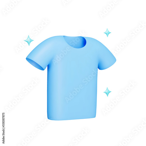 Clean clothes 3d icon. Washing. Isolated object on a transparent background