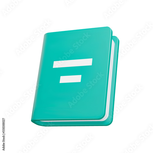 Book 3d icon. closed book. Isolated object on a transparent background