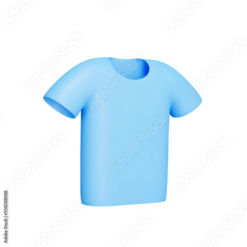 T-shirt 3d icon. Clothing. Isolated object on a transparent background