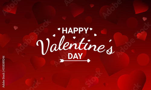 Abstract valentines day background banner with red heart