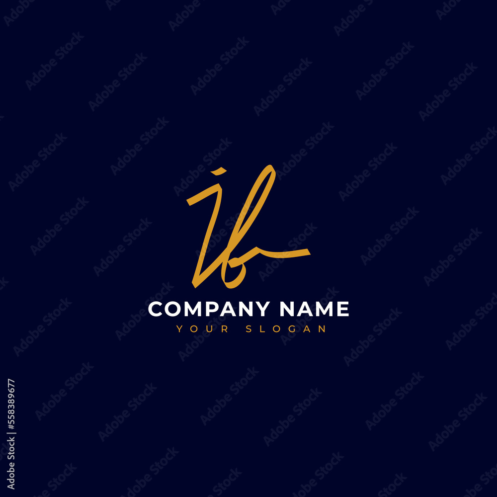 Ib Initial signature logo vector design Ib Initial signature logo vector design