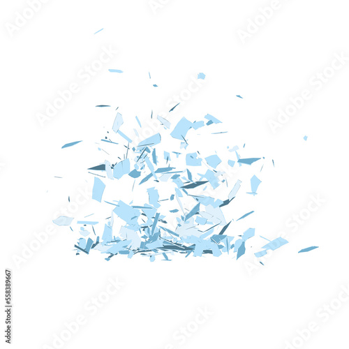 Cartoon glass debris isolated transparent backgound 3d rendering